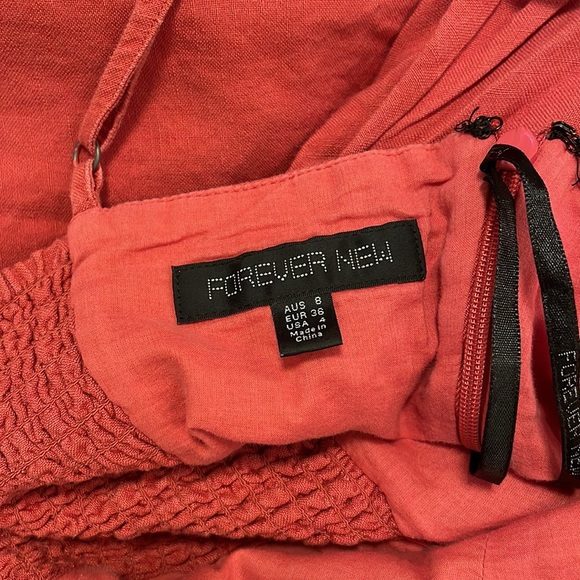 Forever New Mia Tie front button dress, USA 4, pink - Picture 3 of 5